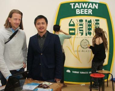 Michael Lin allinaugurazione al Pecci 