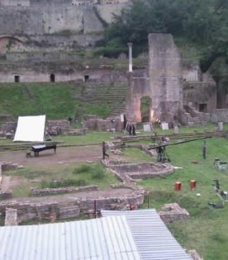 Il set nel Teatro Romano 