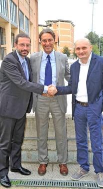 Da sinistra, Durante, Berti e Bruni, a fianco la platea