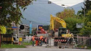 I lavori in corso per la realizzazione del sottopasso di via Ingrillini (Vip)