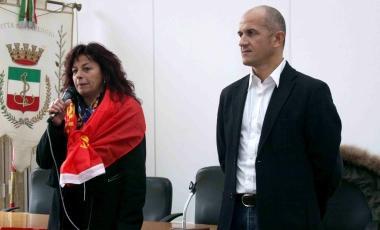 Da sinistra, la segretaria della Cgil Rosi e Braccini, segretario provinciale Fiom 