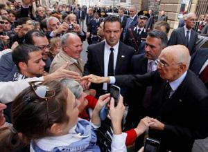 L'abbraccio della città al presidente Napolitano