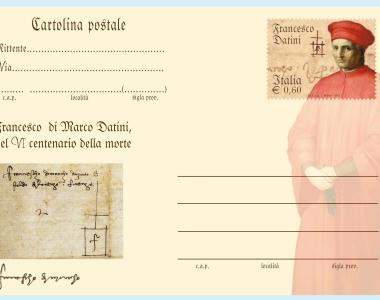 La cartolina postale con lannullo che celebra Datini    