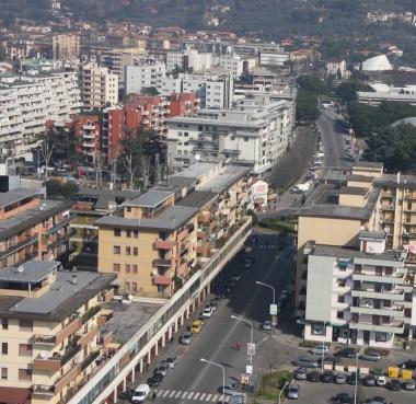 Una veduta dallalto della zona del viale della Repubblica     