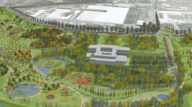 L’architetto Giorgieri Qui accanto: l’aspetto del nuovo parco urbano A destra in alto l’ingresso da via Ciliegiole Al centro il nuovo ospedale In basso il corso dell’Ombrone