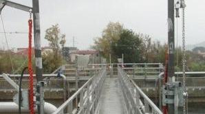 <b>DEPURATORE.</b> Una vasca dell’impianto di Massarosa