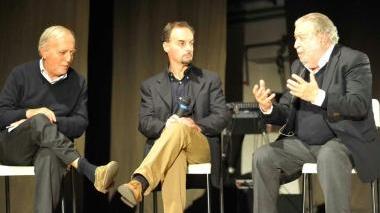Il critico del Corriere della sera Claudio Carabba (da sinistra) il docente di cinema Franco Vigni e Pupi Avati