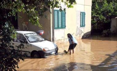 La zona di Ricortola sommersa dallacqua 