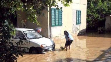 La zona di Ricortola sommersa dall’acqua
