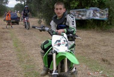 Mirko Biagini in sella alla sua moto 