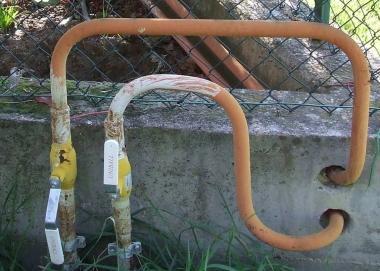 Un tratto di tubazioni scoperte  