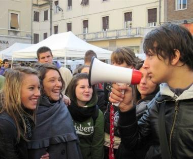 Una manifestazione studentesca anti-Gelmini 