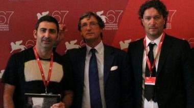 Yuri Ancarani, il sindaco e Luca Soldati della Gemeg
