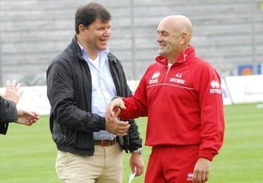 Giuliani e Favarin sorridenti prima del derby 