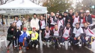 Il gruppo di partecipanti della Lilt alla Maratona di Firenze
