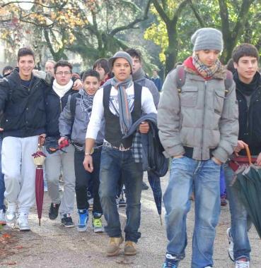 Studenti verso piazza Mazzini 