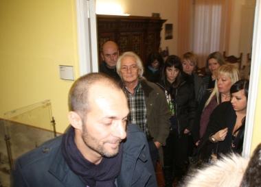 Max Laudadio negli uffici della direzione sanitaria a Monterotondo 