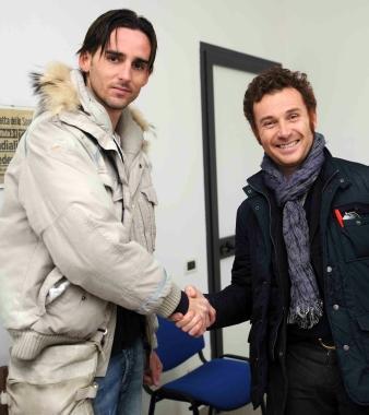 Il neo acquisto Davide Collini col presidente Casalini 
