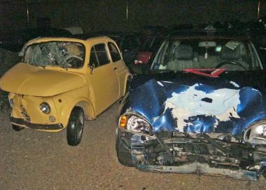 Le due auto coinvolte nello scontro 