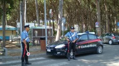 Un posto di blocco dei carabinieri