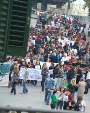 Un corteo degli studenti 