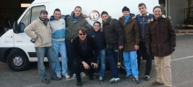 I volontari della Td Group che hanno eseguito i trasporti 