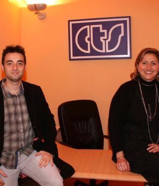 Lorenzo Chiani e Sabina Piccioni nellagenzia del Cts  