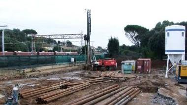 Il cantiere in piazza della Stazione