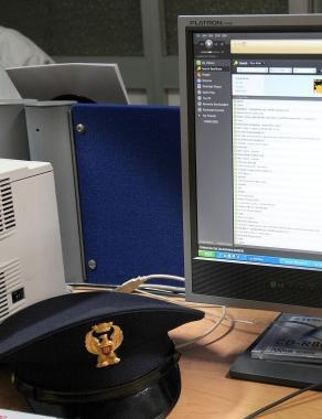 Una postazione della polizia postale 