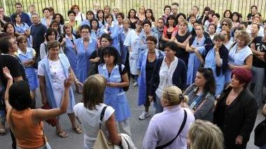 <b>EX MABRO. </b>Le donne dell’azienda e Lorenzo Centenari della Cgil