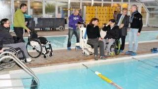 Inaugurazione servizi per disabili in piscina ieri pomeriggio