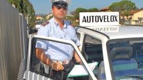 L’autovelox nella Fiat Panda dei vigili di Quarrata