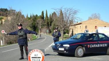 Un posto di blocco dei carabinieri