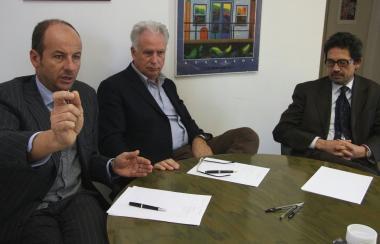 Un momento del forum: da sinistra, Cenni, Gorelli e Pecorario 