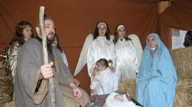 Presepe vivente e Babbi Natale in moto