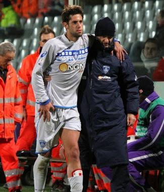 Levan Mchedlidze lascia il campo, a Firenze, dopo linfortunio muscolare 