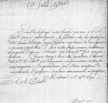 La lettera del duca di Modena