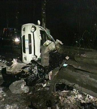 La Punto dopo limpatto (foto Noi Tv) 