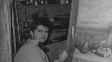 Leonardo Gori al lavoro nel suo studio