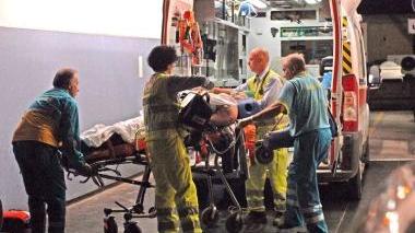 Un’ambulanza della Misericordia di Casalguidi al pronto soccorso