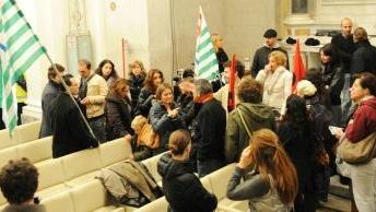 Una protesta dei dipendenti del Giglio
