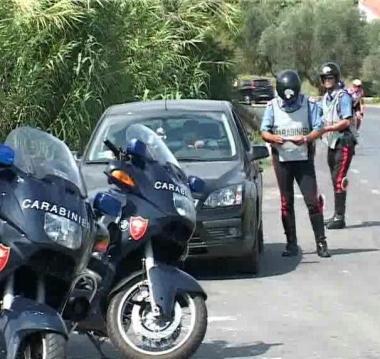 Un posto di blocco dei carabinieri 