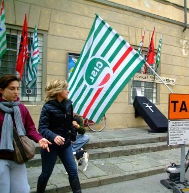 I dipendenti del Giglio durante lultimo sciopero    