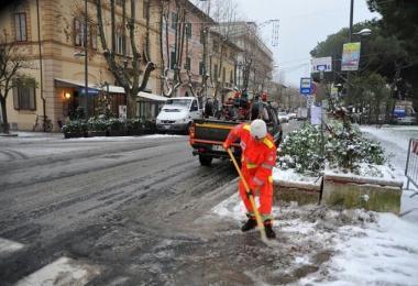 Unimmagine della nevicata di venerd&igrave; mattina       