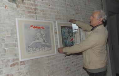 Un momento dellallestimento della mostra dedicata a Ragghianti 