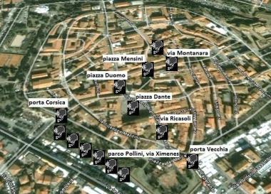 <strong>TELECAMERE E LUMINARIE </strong>A sinistra la mappa degli occhi elettronici in arrivo A destra, luci in piazza Baccarini