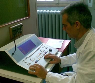 Mauro Gufoni con laudiometro 