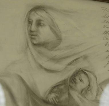 Il bozzetto della Madonna fatto dallartista Paolo Grig&ograve; e esposto in Vescovado     