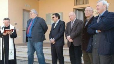 Lunardi (a destra) con Pardini (secondo a sinistra) a una inaugurazione