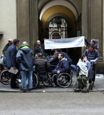 Un momento della protesta 